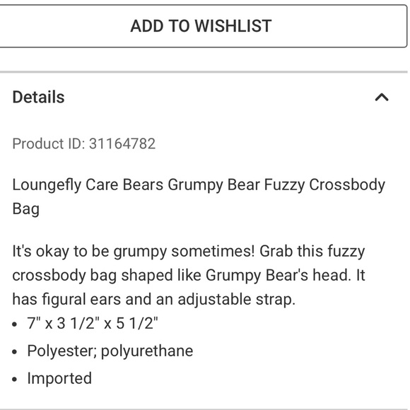 Grumpy Bear (Carebear) Crossbody - Picture 5 of 6